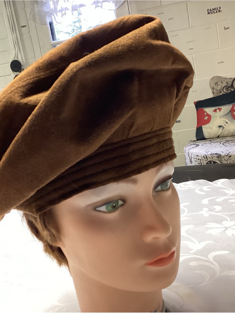 Brown Velvet Newsboy Cap - Men Accessories